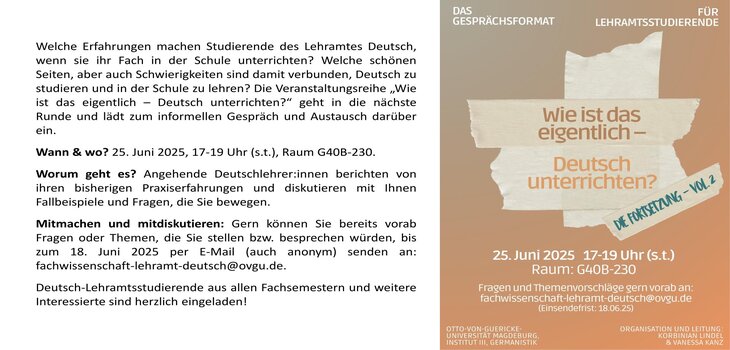 „Wie ist das eigentlich – Deutsch unterrichten? (Vol.2)“.